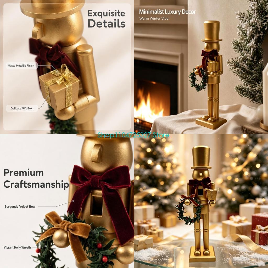 Nutcracker Figurine - D8KF Statuetta schiaccianoci da tavolo natalizio