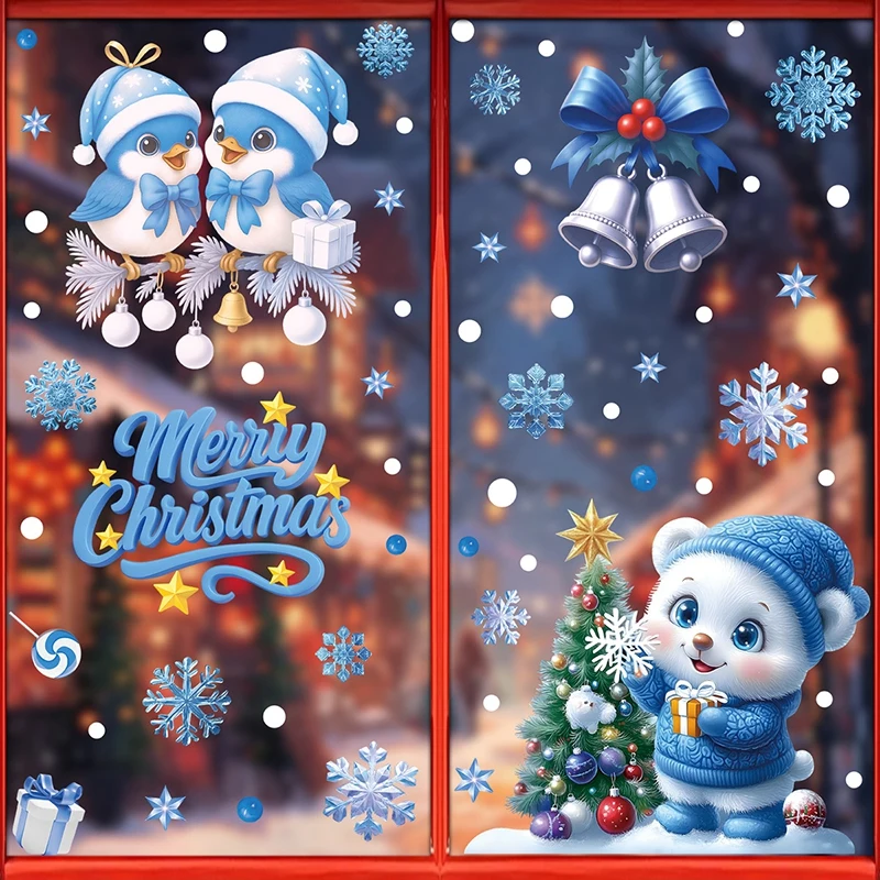 Snowflake Window Decal - Adesivi natalizi per vetri, con motivi