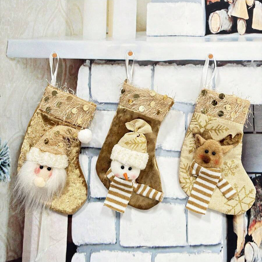 3 calze decorative natalizie,  - Christmas Stocking Hanging recensione e prezzo